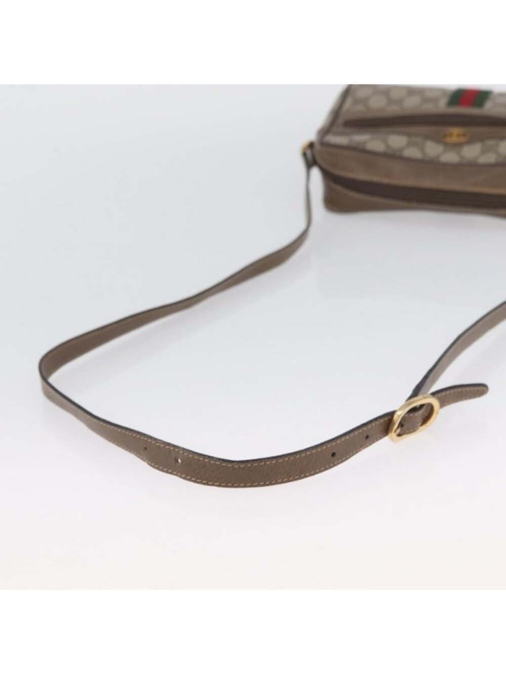 Authentic GUCCI GG Supreme Web Sherry Line Bag PVC Beige Gold 904 02 004 - Picture 14 of 16
